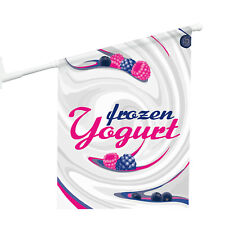 Vispronet Eisfahne Frozen Yogurt - 46x52 cm - Mit Halterung - Made in Germany