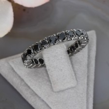 Wert 2190 € schwarzer Diamant Memory Ring (2,30 carat) 750 18 Karat Gold Gr.56