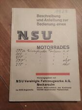 9.1 NSU 1929 500 300 250 OHV SV Touren Sport Handbuch  Betriebsanleitung Manual 