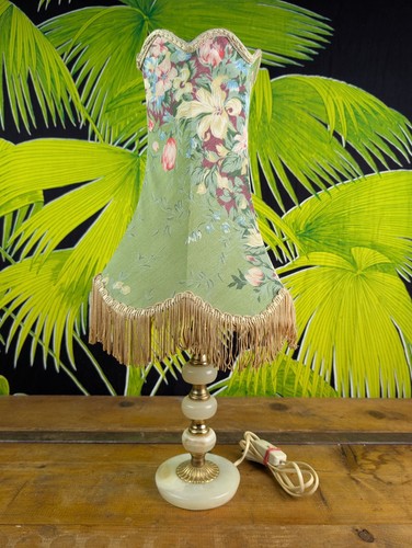 Vintage tischlampe speckstein - tischlampe,