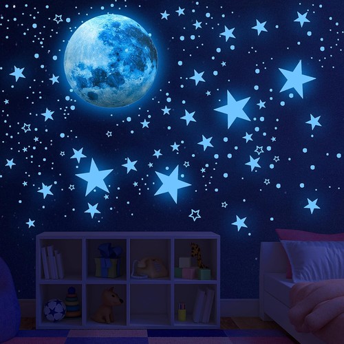 Leuchtsterne wandsticker mond - wandsticker,
