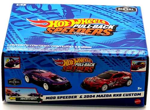 Hot wheels pull backs - hot, 2-pack