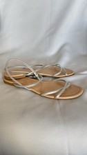 Sandalen silber, 39, Flach