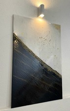 Signiert-Orginalgämelde, moderne Abstrakt, elegant, struktur Bild, groß 120×80