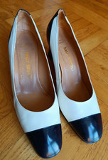 Pumps Bally Suisse Balleza Vintage weiß schwarz Gr. 40 Gr. 7 