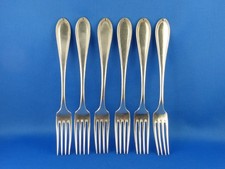 6 Vintage Gabeln / Tafelgabeln 90er Silberauflage / Versilbert, ca. 18,5 cm