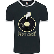 Vinyl Records Keep It Classic DJ Decks Herren Ringer Maglietta FotL