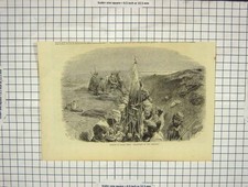 Original alter antiker Druck Kampfkapon Peris Brasilianer Gräben Krieg Siers