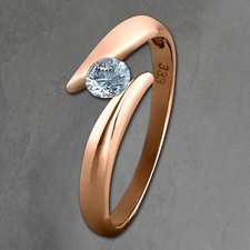 GoldDream Ring Damen Gr. 60 Big Zirkonia Rosegold 8 Karat Zirkonia GDR512E60
