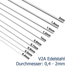 Federstahldraht Durchmesser 0,4 - 2mm Federdraht V2A Edelstahl Rostfreier Draht
