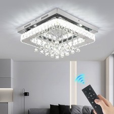 LED Kristall Deckenlampe mit Fernbedienung Stufenloses Dimmen Wohnzimmer Schlaf
