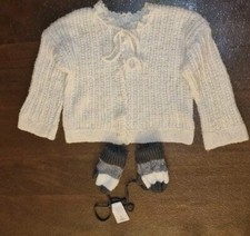 Babyjäckchen  & Handschuhe  Beige/Grau Gr. 74/80 Von Baby CLUB 