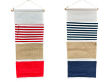 UK Wand-Organizer: Leinen Baumwolle Stoff hängende Aufbewahrungstasche mit 3 Taschen