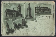 Lithographie Duisburg, Merkator-Denkmal, Salvator-Kirche, St. Josefs-Kirche 189 
