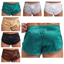 DE Herren Satin Boxershorts Schlafshorts Kurz Pyjama Shorts Bottom Boxer Höschen