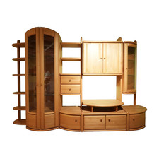 Wöstmann Wohnwand Cantana Erle Massiv Mit TV-Aufsatz