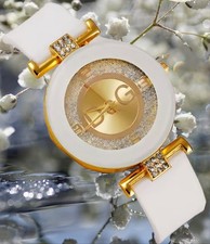 Damen Armbanduhr💍Damen Quarz Uhr Weiß Gold Strass Damen Schmuck Quarzuhr .