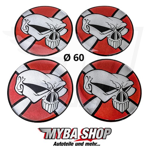 Silikon aufkleber totenkopf - 4x,