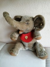 Rarität 35cm großer Steiff Elefant JUMBO KFS  Nr.0520/35 Mohair grau drehbar