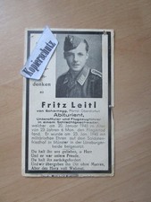 Sterbebild 2. WK  1945   Fliegertod Kohlenbissen – Munsterlager Flugzeugführer