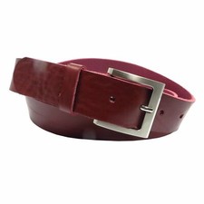 Ledergürtel 4 cm breit bordeaux rot Rindsleder
