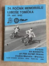 Programmheft Speedway Lubos Tomicka Memorial Prag 1992