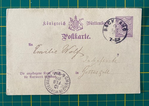 Ganzsache backnang 1888 - ganzsache,