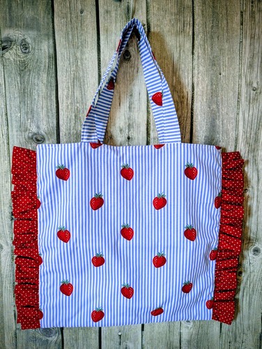 Handgenähte stofftasche - 🍓,