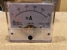 Amperemeter DC 500mA Einbauinstrument Messinstrument Einbau analog Panel Meter