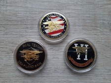 4x Challenge Coins US Navy, US