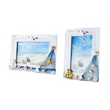 Bilderrahmen, Mediterran, Tischdekoration, Vintage Stil, Muschel, 15,2 Cm,