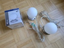 2 Tischlampen Paul Neuhaus,  Silber Glas Kugel Touch/Berücksichtigungs - Dimmer.