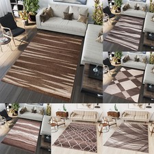 Teppich Kurzflor Modern Braun