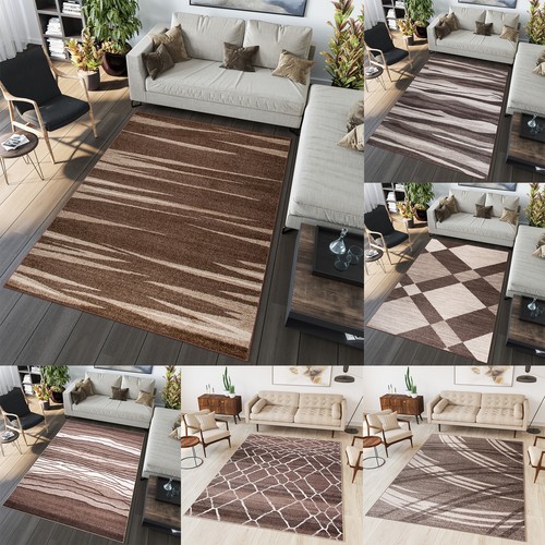 Teppich kurzflor modern braun - modern,
