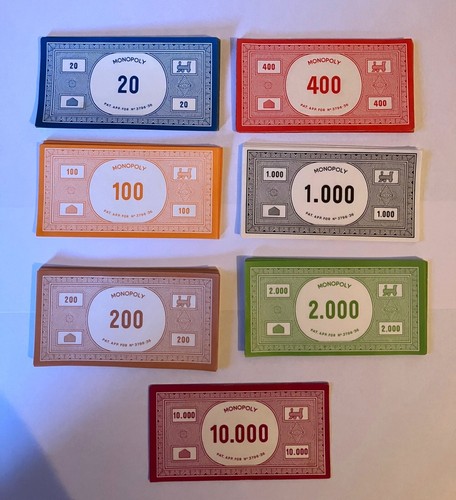 Monopoly spielmark geldscheine - monopoly,