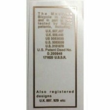 Moulton Patent Decal