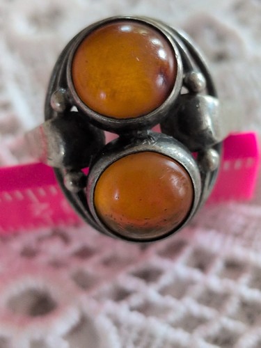 Silber ring bernstein vintage - silber,