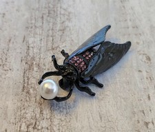 Brosche Zikade Insekt Motte Käfer Vintage Retro Style Boho Chic Bohemian Schwarz