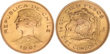 Chile 100 Pesos Gold 1961