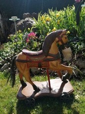 Holzpferd Nostalgie Spielzeug Alt Pferd Handbemalt 