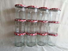 18er Set Bonne Maman Gläser, 370g, mit inkl. Original Deckel, rot-weiß kariert