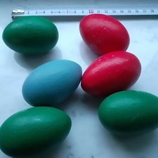 Holzeier Eier Hühnereier Holz massiv Oval Kaufladen kinderküche ohne Loch bastel