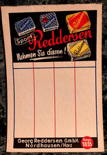 Kautabak Georg Reddersen Nordhausen, alte Rechung/Werbung um 1930