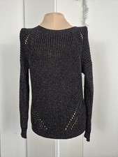 Schwarzer Ajour Strickpullover
