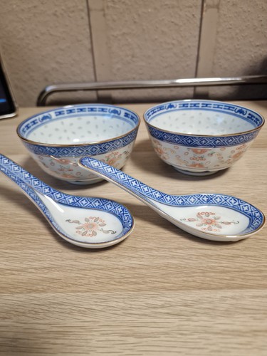 Vintage set aus blau weißer - aus, blau-weißer