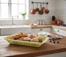 Vintage Plastona Korb 60er Jahre | Retro Obstkorb aus geflochtenem Kunststoff