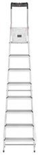 Hailo Alu-Sicherheits-Haushaltsleiter L60 8 Stufen Aluleiter Stehleiter Leiter
