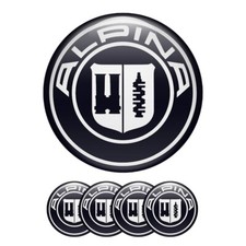4st Aufkleber ALPINA Logo für Radkappen Nabendeckel Felge Silicone Embleme