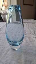 Vintage Mid Century Glasvase dickes Glas schwer hellblau Holmegaard Per Lützken?