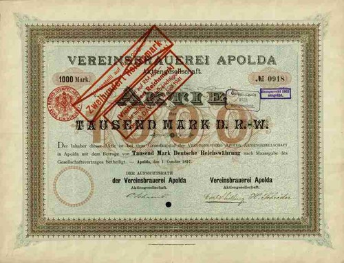 Vereinsbrauerei apolda 1897 - vereinsbrauerei,